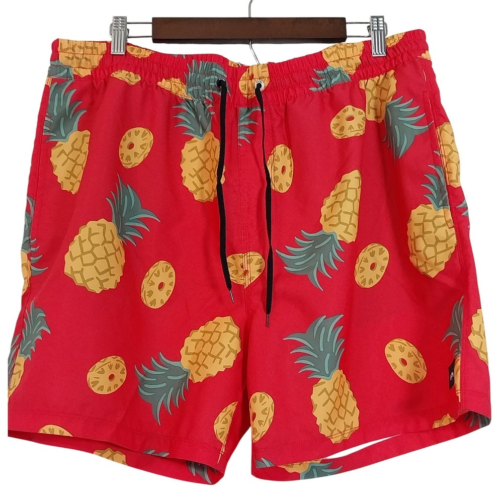 Hurley Swim Trunks Mens XXL Pineapple Print Board Shorts Beach Vacation Tropical